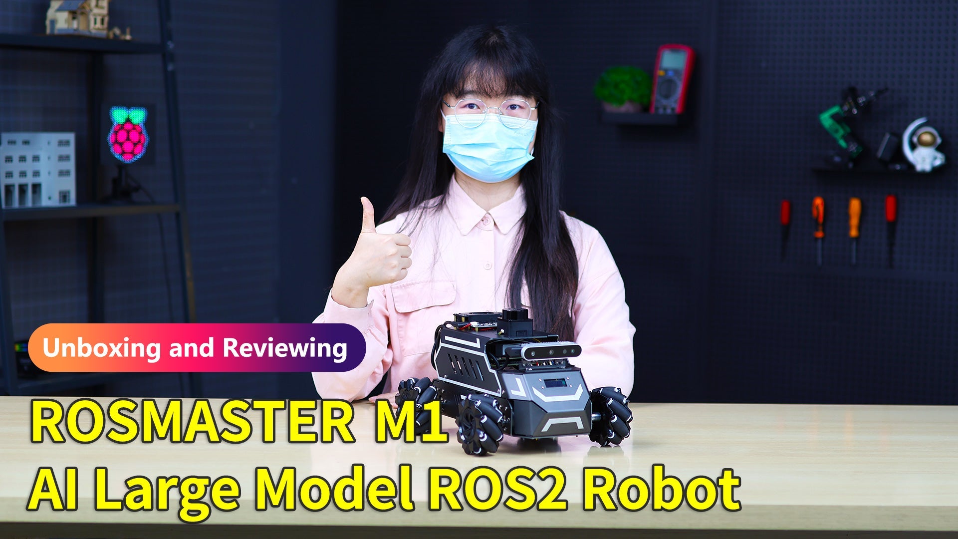 【Unboxing and Reviewing】---ROSMASTER M1 AI Large Model ROS2 Robot with  Mecanum Wheel