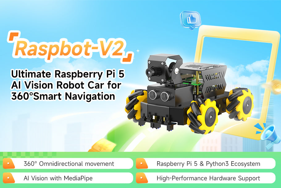 Raspbot-V2: The Ultimate Raspberry Pi 5 AI Vision Robot Car for 360° Smart Navigation