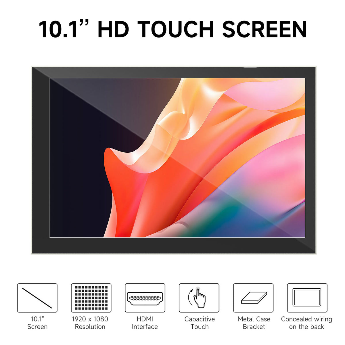 Pantalla táctil capacitiva de 10,1 pulgadas con soporte de carcasa de metal