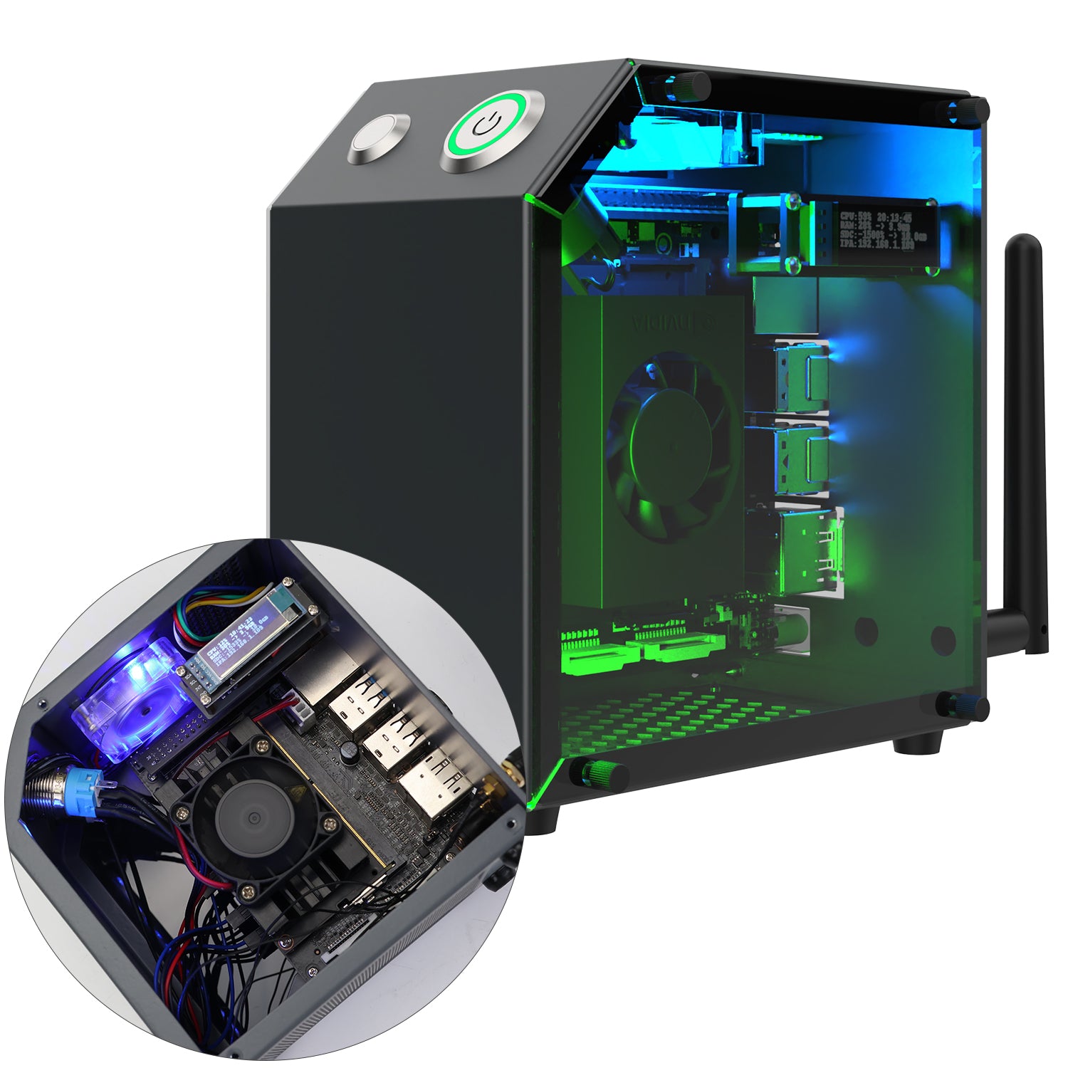 Jetson MINI CUBE NANO Case support Jetson NANO/Orin NANO SUPER/Orin NX SUPER/Xavier NX/TX2 NX
