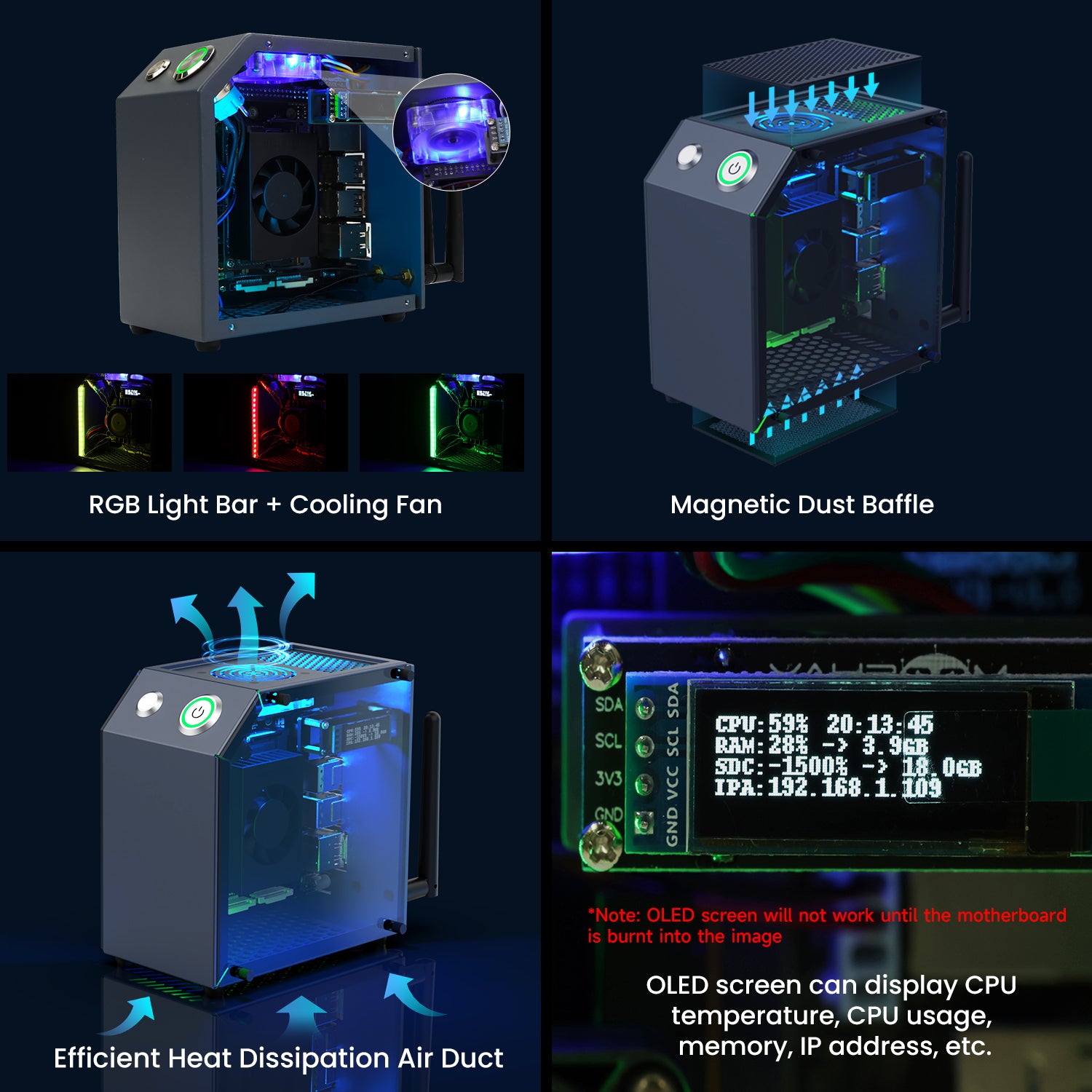 Jetson MINI CUBE NANO Case support Jetson NANO/Orin NANO SUPER/Orin NX SUPER/Xavier NX/TX2 NX