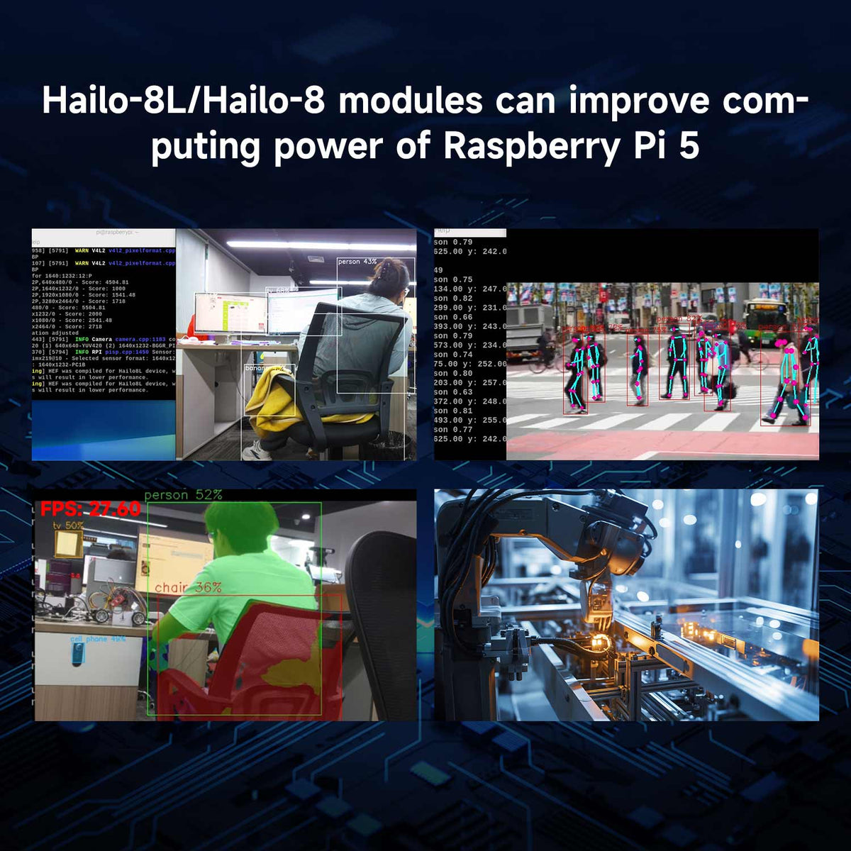 Hailo-8/8L AI HAT+ para Raspberry Pi 5