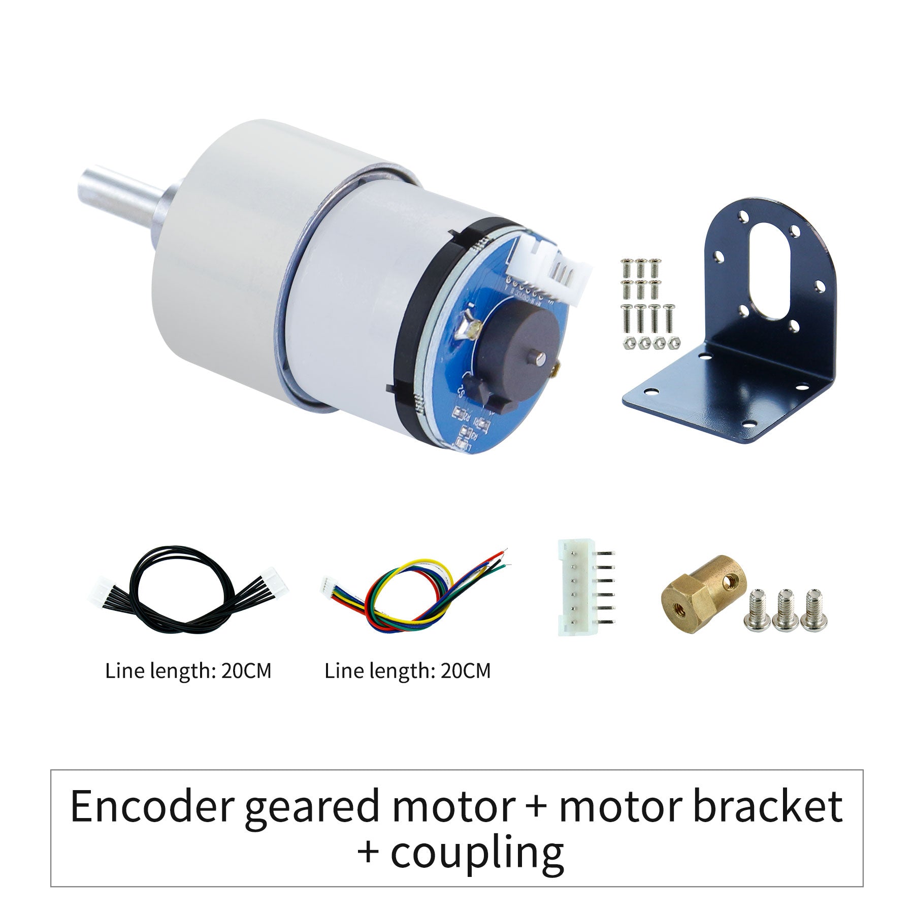 Motorreductor de CC 520 con codificador, 205 RPM, 333 RPM y 550 RPM