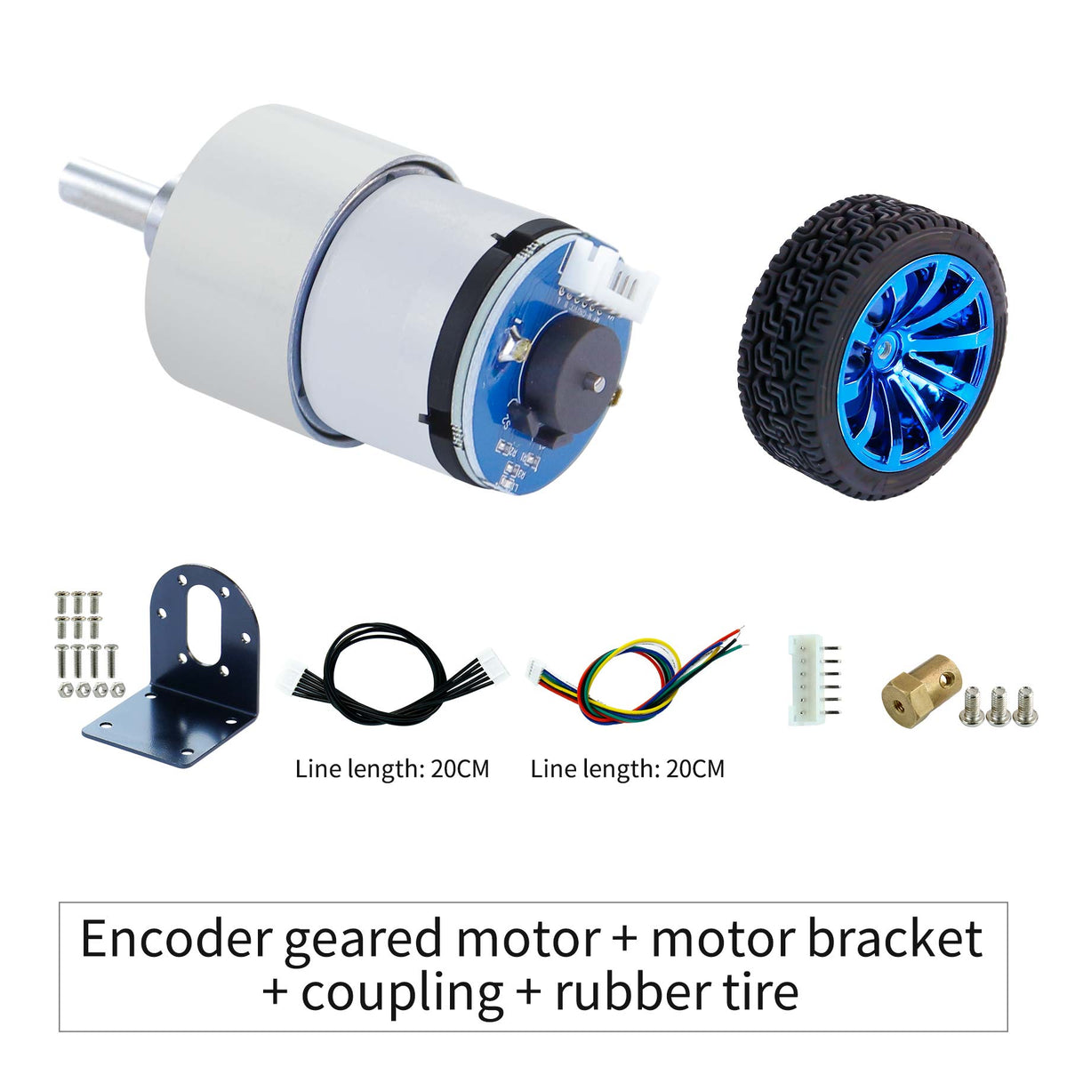 Motorreductor de CC 520 con codificador, 205 RPM, 333 RPM y 550 RPM