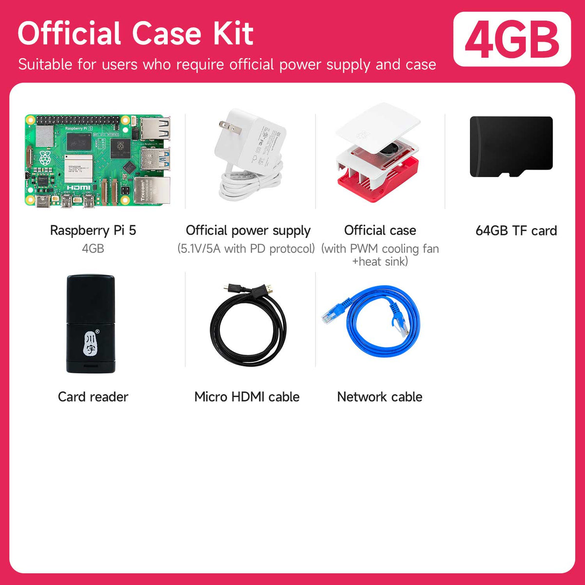 Raspberry Pi 5 Starter Kit(1G/2G/4G/8G/16G)