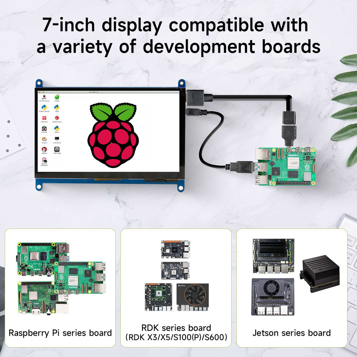7 inch capacitive touch screen for Raspberry Pi/Jetson/RDK Series