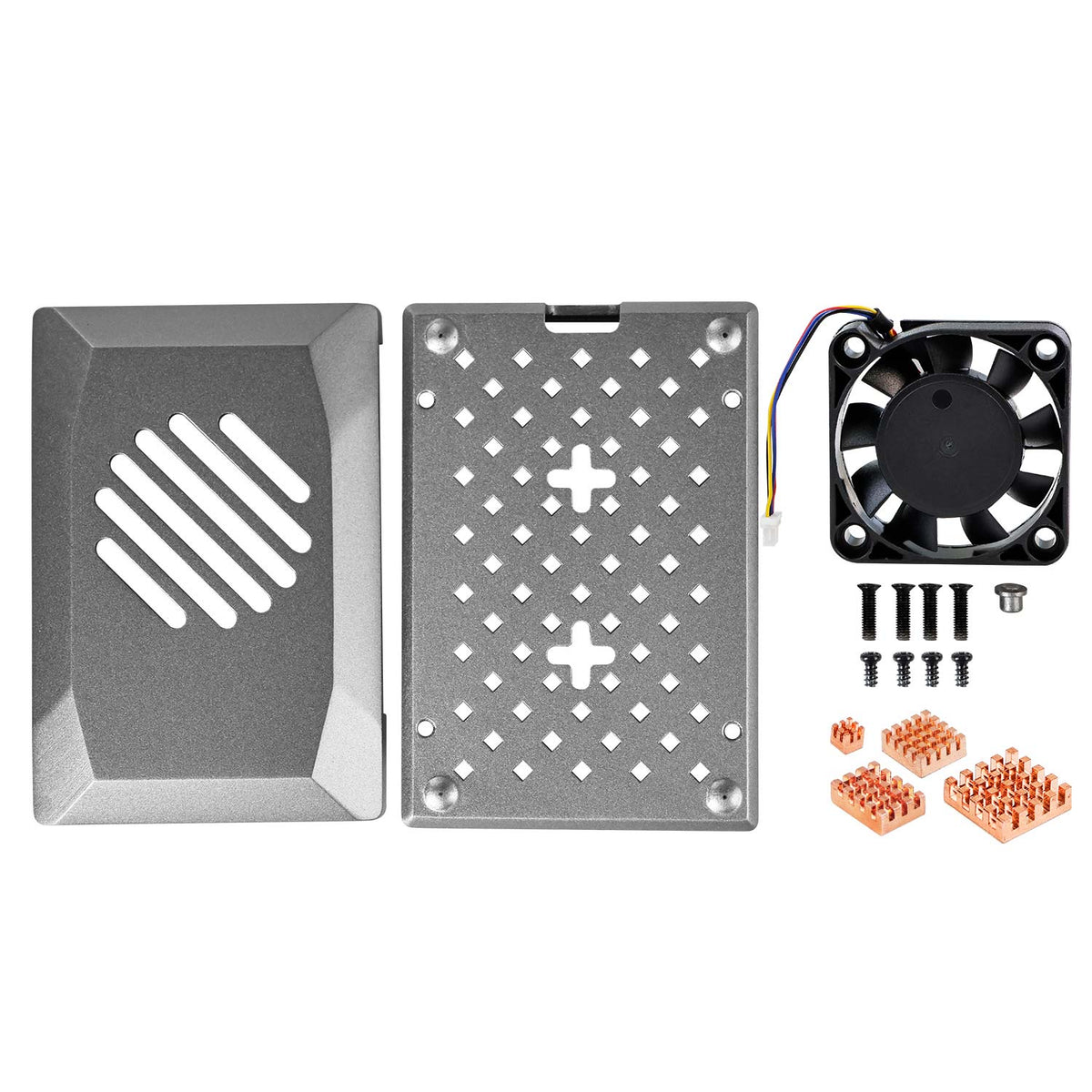 Raspberry Pi 5 Silver ABS Case with PWM Cooling Fan
