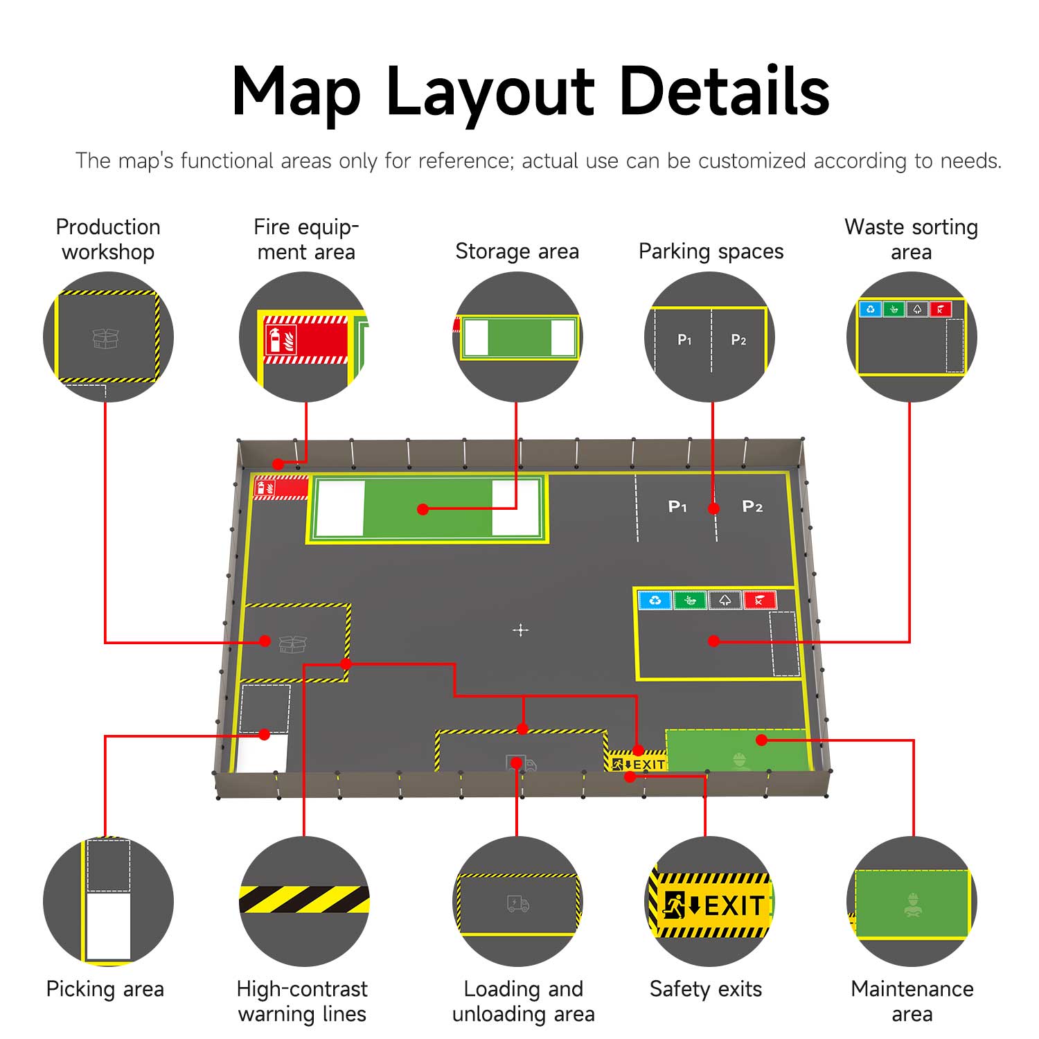Yahboom sandbox map for robotics AI Large Language Model scenario(4.1M*3M)