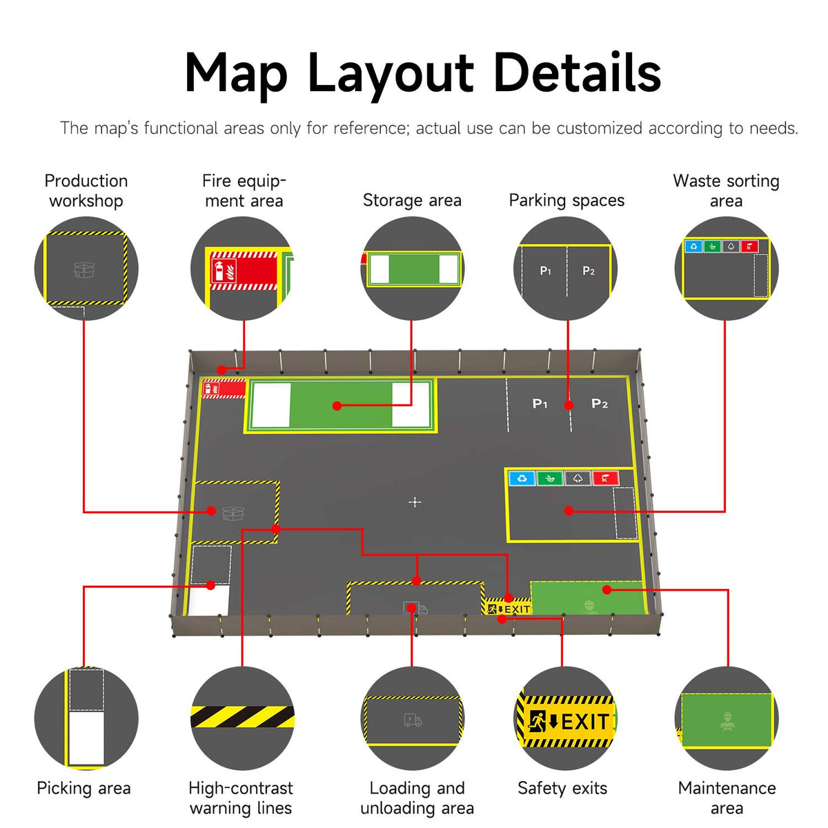 Yahboom sandbox map for robotics AI Large Language Model scenario(4.1M*3M)