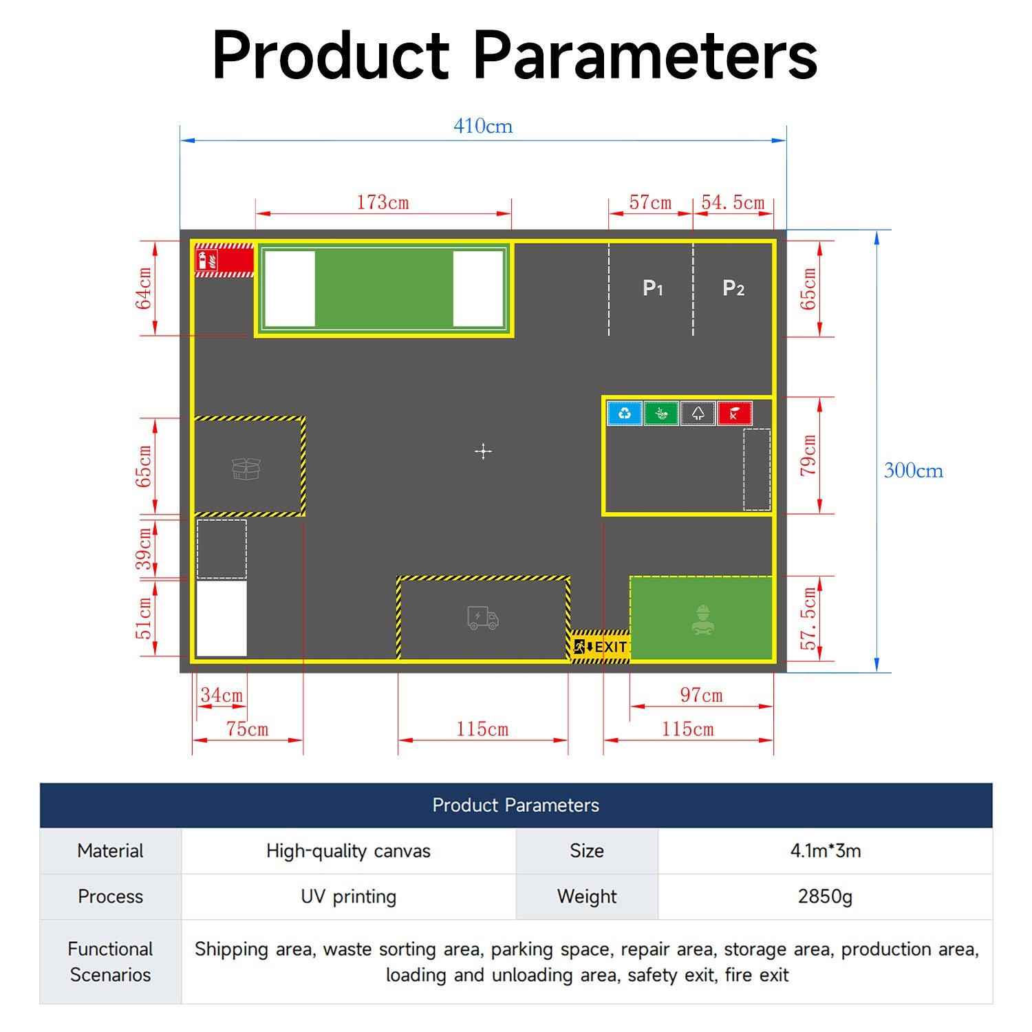 Yahboom sandbox map for robotics AI Large Language Model scenario(4.1M*3M)