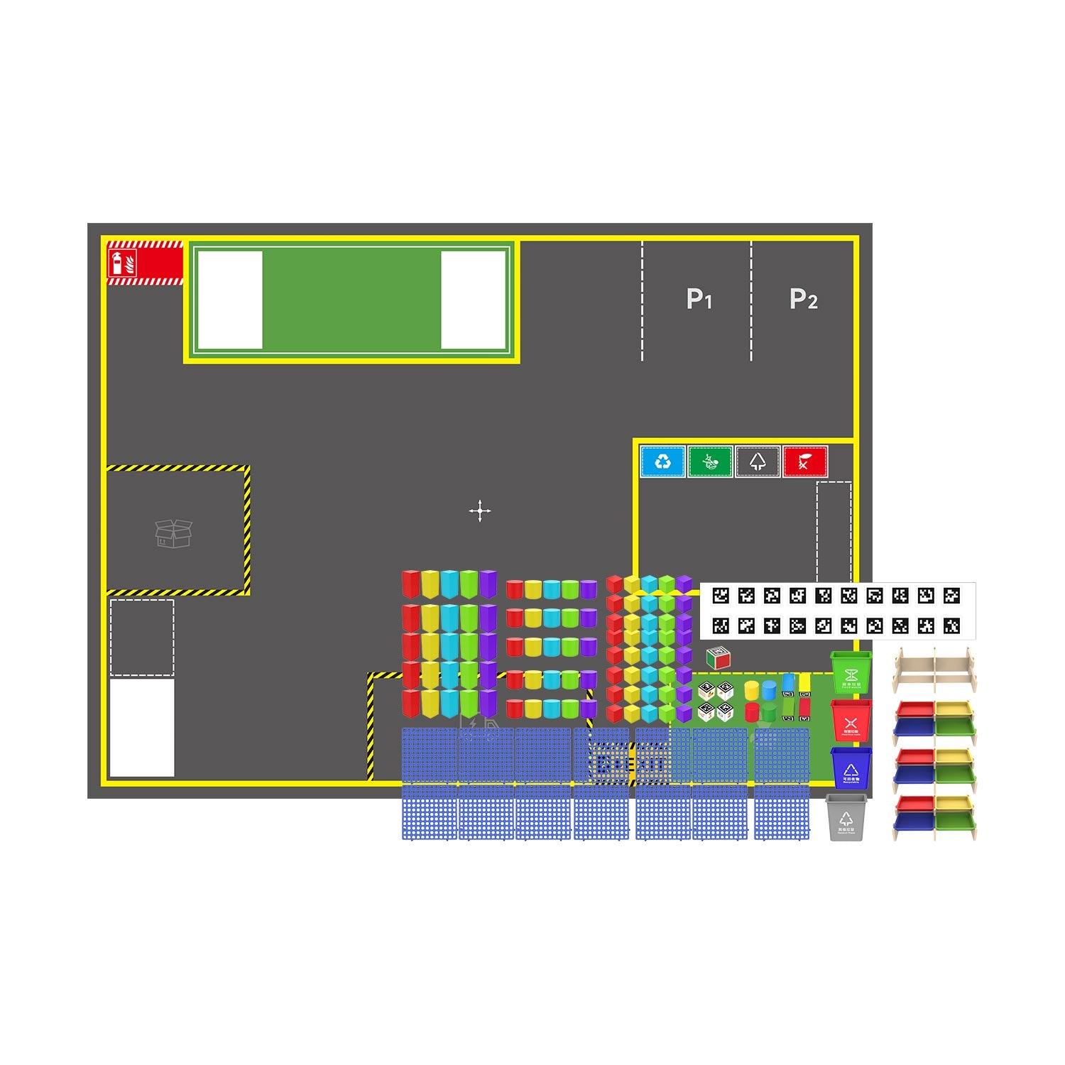 Yahboom sandbox map for robotics AI Large Language Model scenario(4.1M*3M)