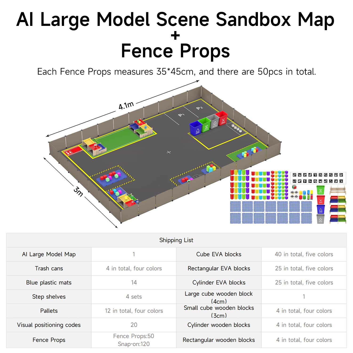 Yahboom sandbox map for robotics AI Large Language Model scenario(4.1M*3M)
