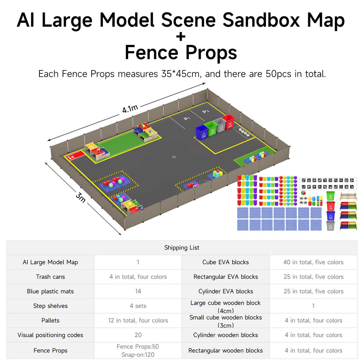 Yahboom sandbox map for robotics AI Large Language Model scenario(4.1M*3M)