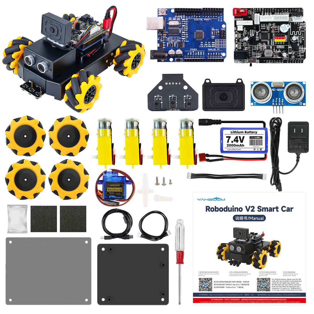 Roboduino V2 AI Vision Car con cámara WiFi ESP32 para Arduino UNO