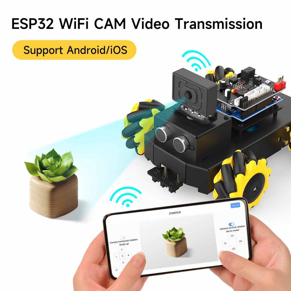 Roboduino V2 AI Vision Car con cámara WiFi ESP32 para Arduino UNO