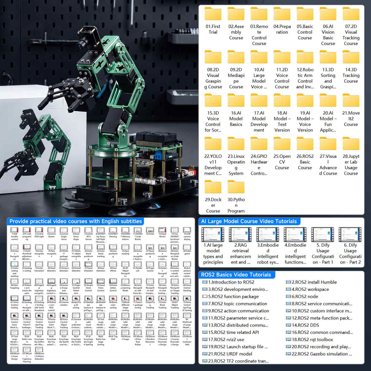 Brazo robótico Yahboom DOFBOT AI Vision con programación Python ROS para Raspberry Pi 5