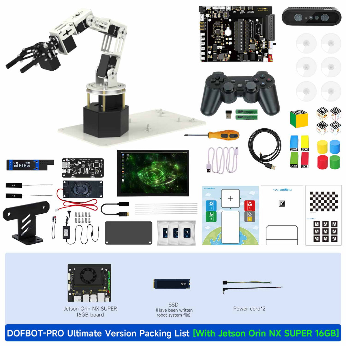 Brazo robótico con visión de profundidad 3D DOFBOT Pro para Jetson NANO 4GB/Orin NANO/Orin NX