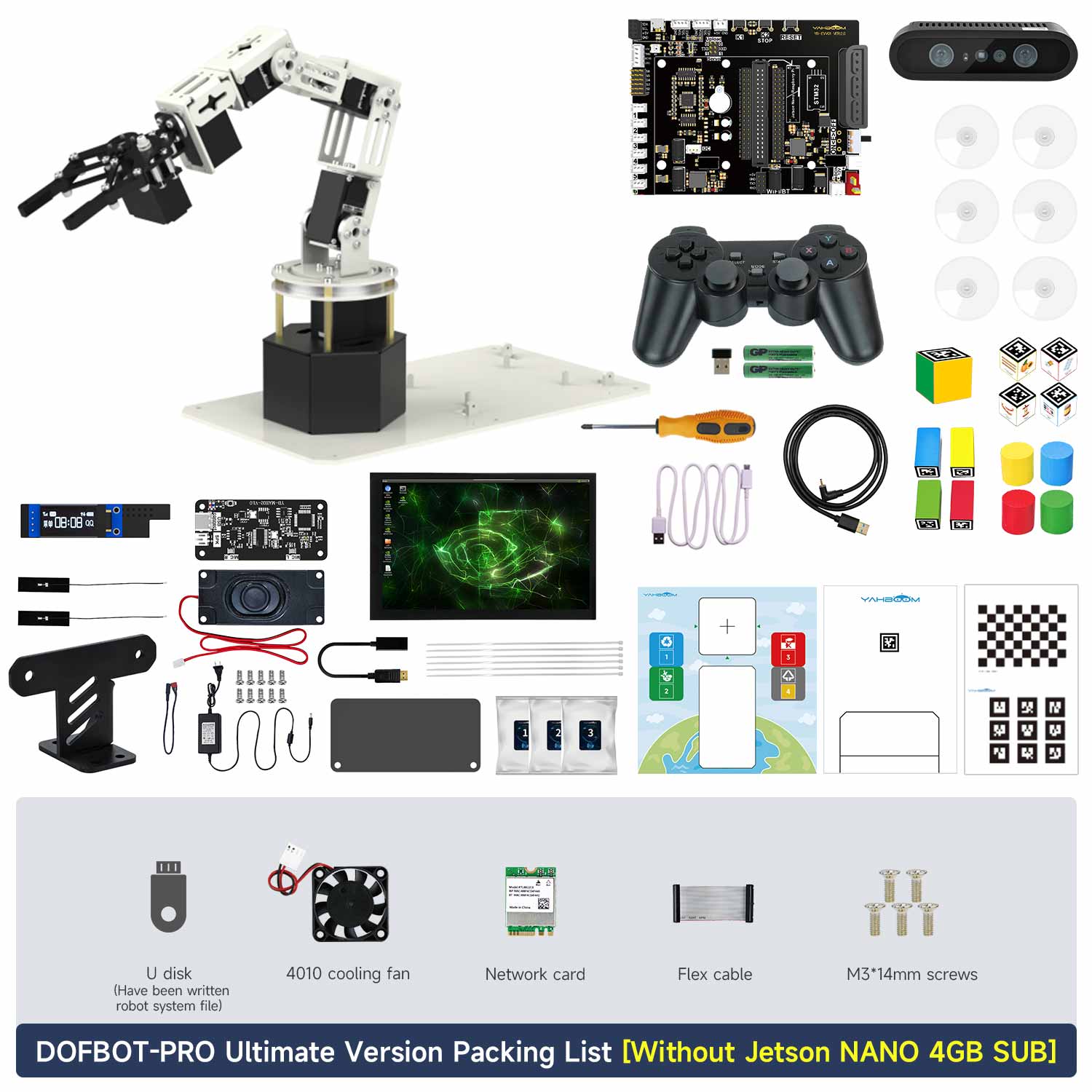 Brazo robótico con visión de profundidad 3D DOFBOT Pro para Jetson NANO 4GB/Orin NANO/Orin NX