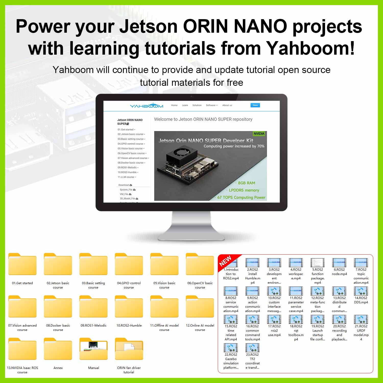 Jetson Orin NANO SUPER Developer Kit(SUB/Official) with 4GB/8GB RAM(34TOPS/67TOPS)