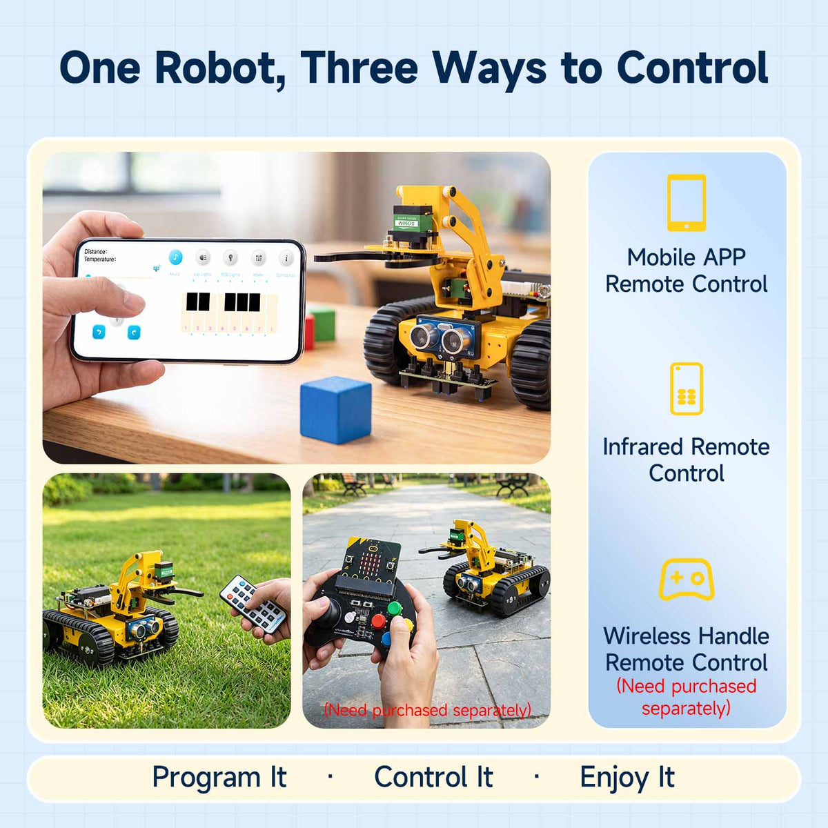 Last:bit Tracked Robot Car for BBC micro:bit, Voice Interaction, MakeCode/MicroPython Programming, STEM Education