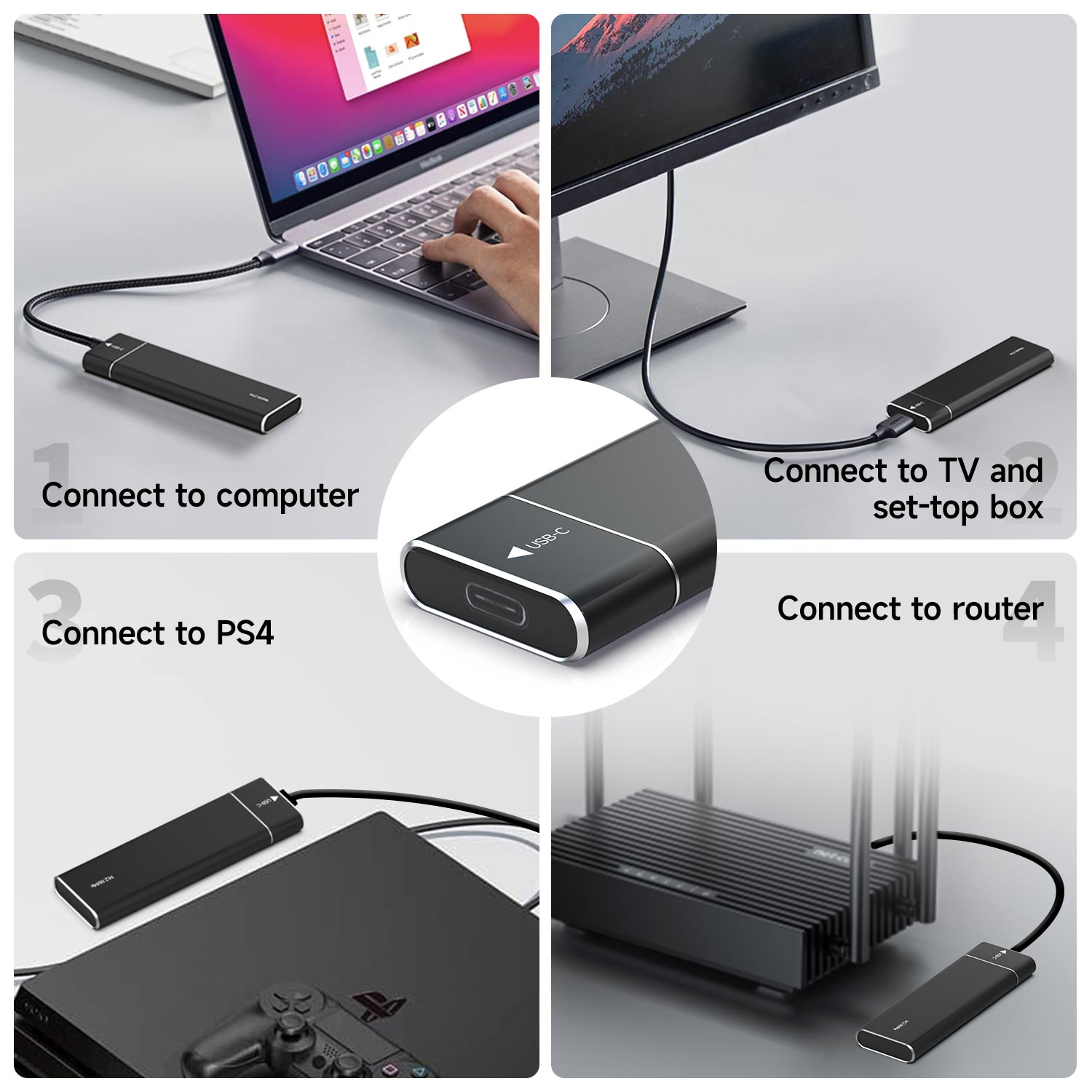 Carcasa SSD M.2 compatible con el protocolo NVMe y la interfaz M Key/B&amp;M Key