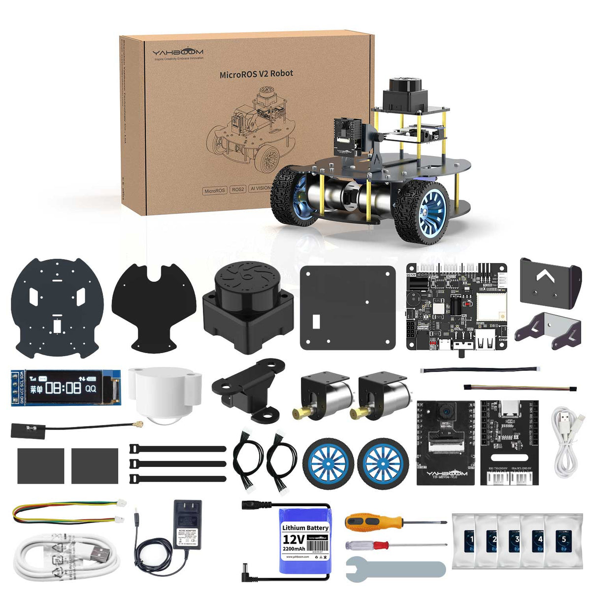 MicroROS V2 ROS2 AI Robot Car for PC virtual machine (MacOS is not supported)