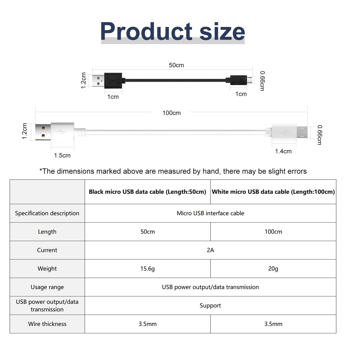 Câble de données micro USB Yahboom 15 cm/50 cm/100 cm