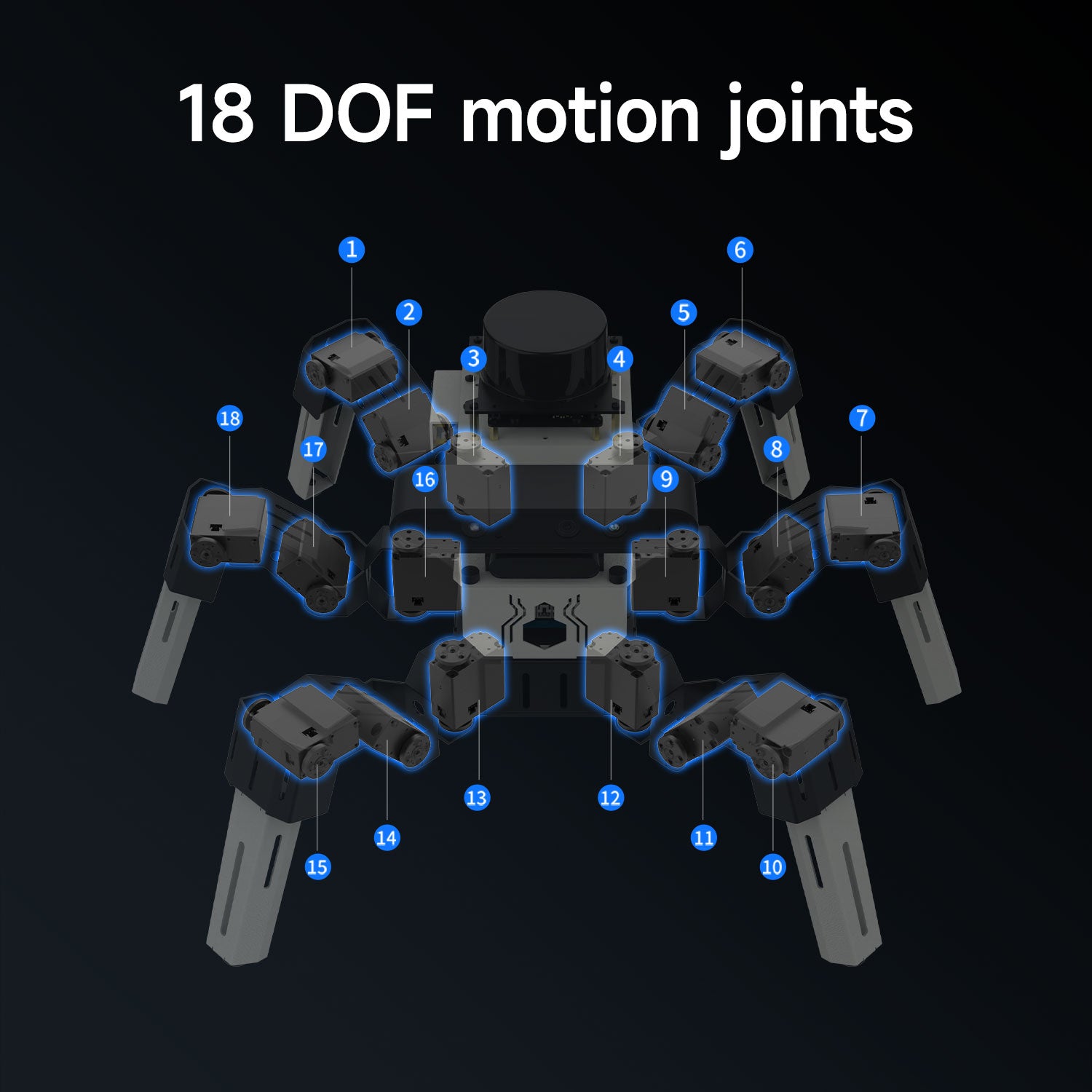 18DOF Muto RS AI Large Language Model Hexapod Robot ROS2 for Raspberry Pi 5
