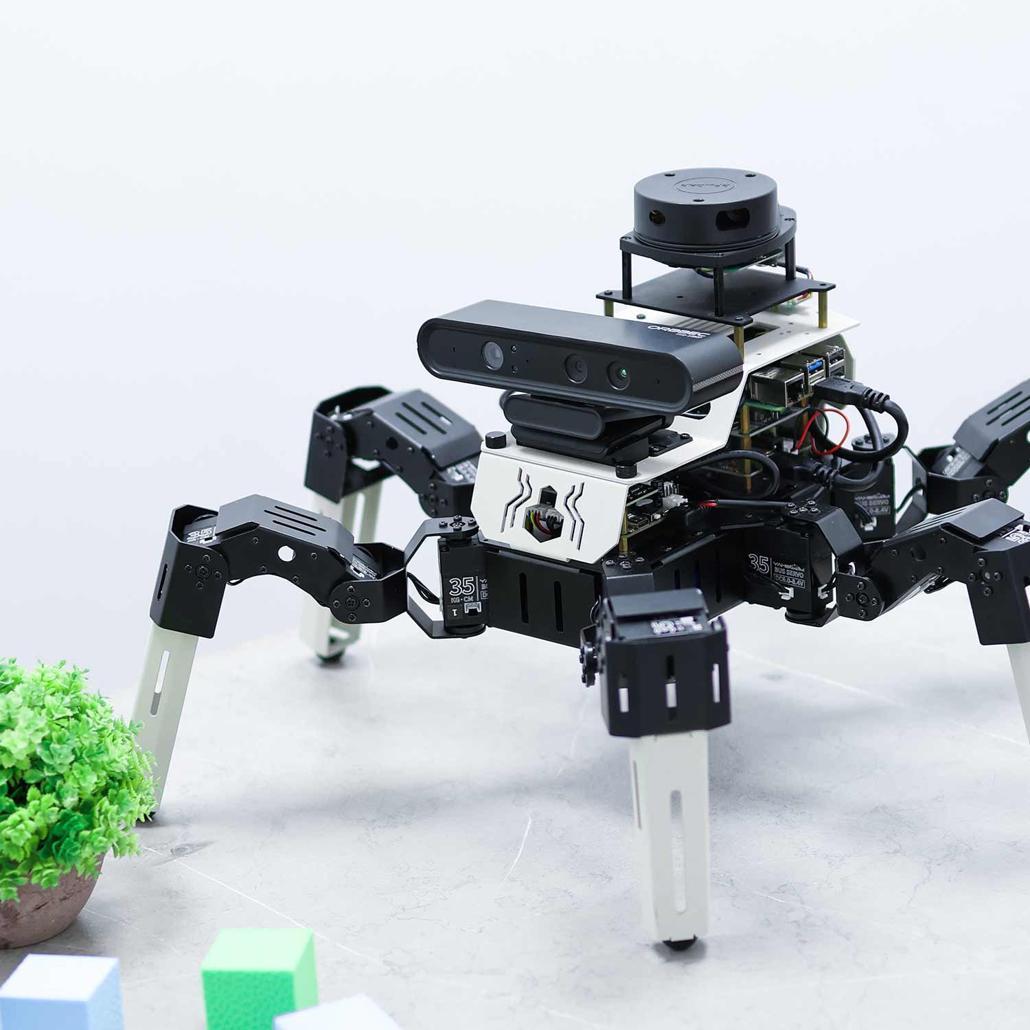 18DOF Muto RS AI Large Language Model Hexapod Robot ROS2 for Raspberry Pi 5