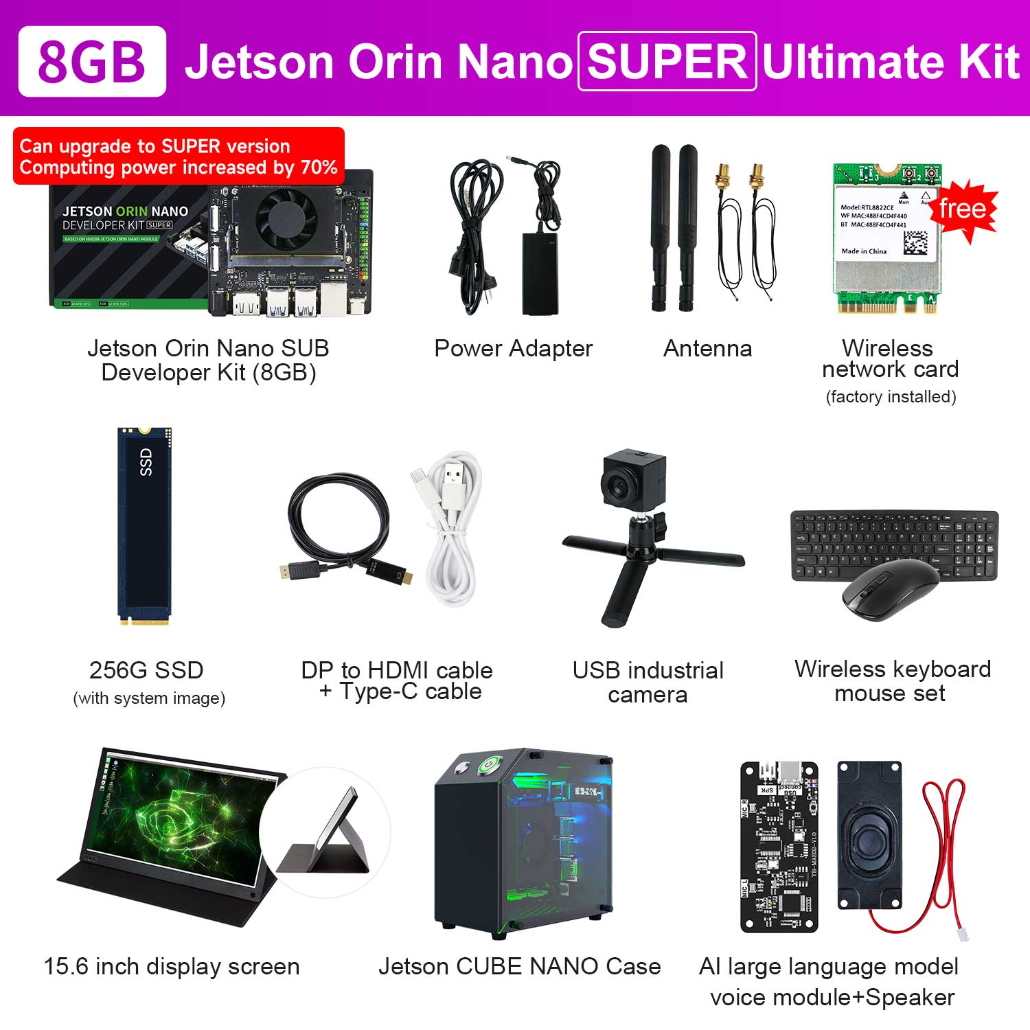 Jetson Orin NANO SUPER Developer Kit(SUB/Official) with 4GB/8GB RAM(34TOPS/67TOPS)