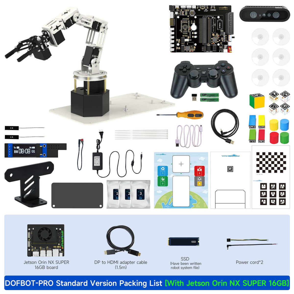 DOFBOT-PRO Standard Version Packing List With Jetson Orin NX SUPER 16GB