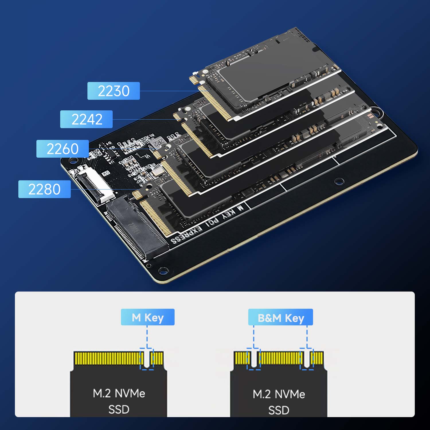 Placa de expansión con adaptador PCIe a M.2 para Raspberry Pi 5