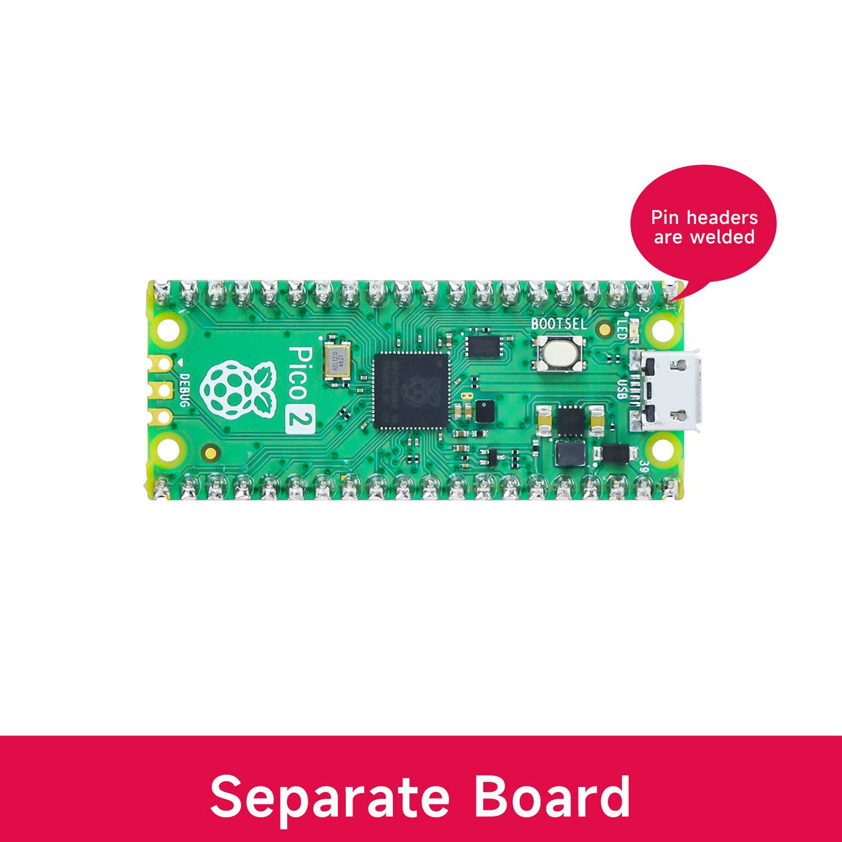 Placa y kit de inicio Raspberry Pi Pico 2