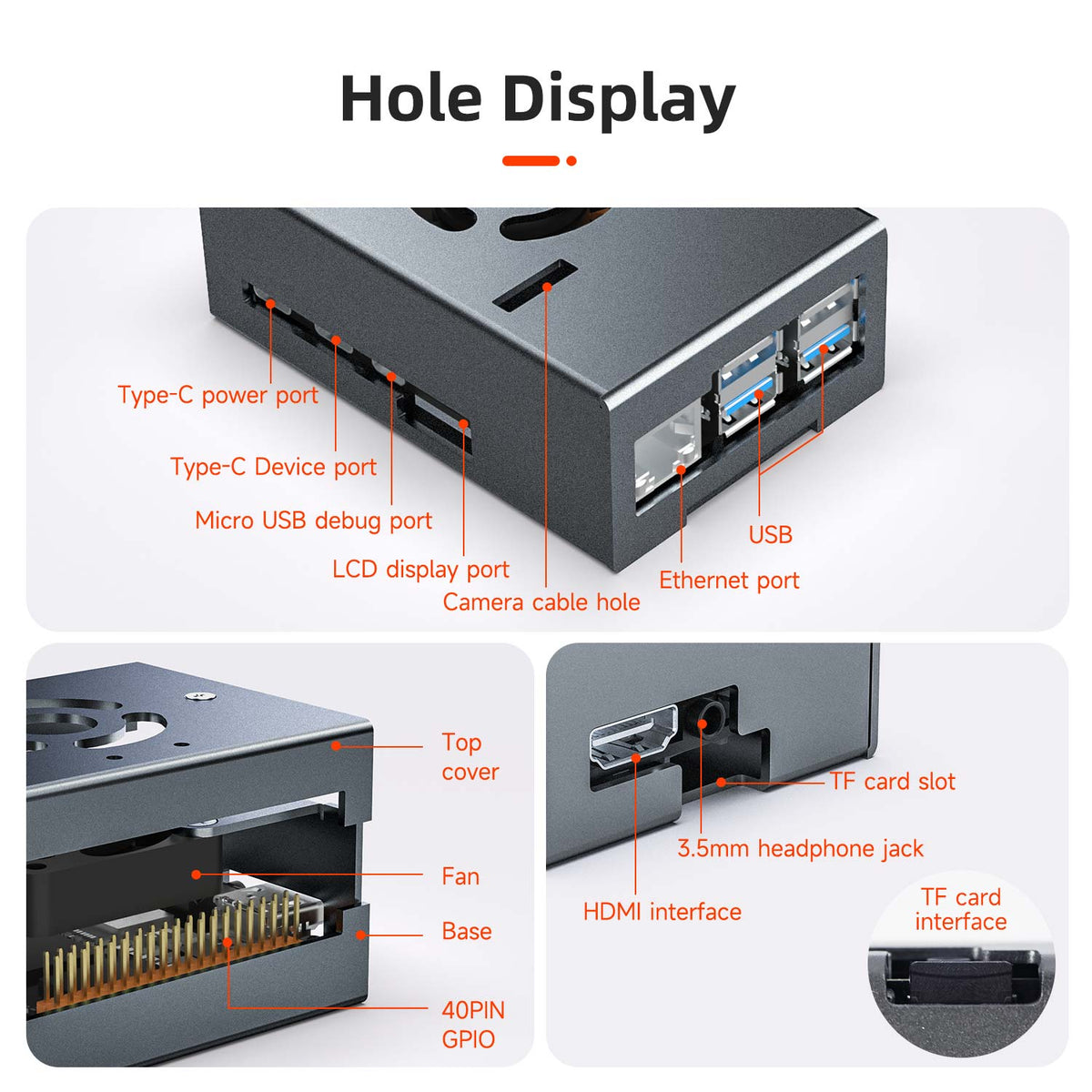 RDK X5 Aluminum Alloy Case with Cooling Fan for D-Robotics RDK X5 Board