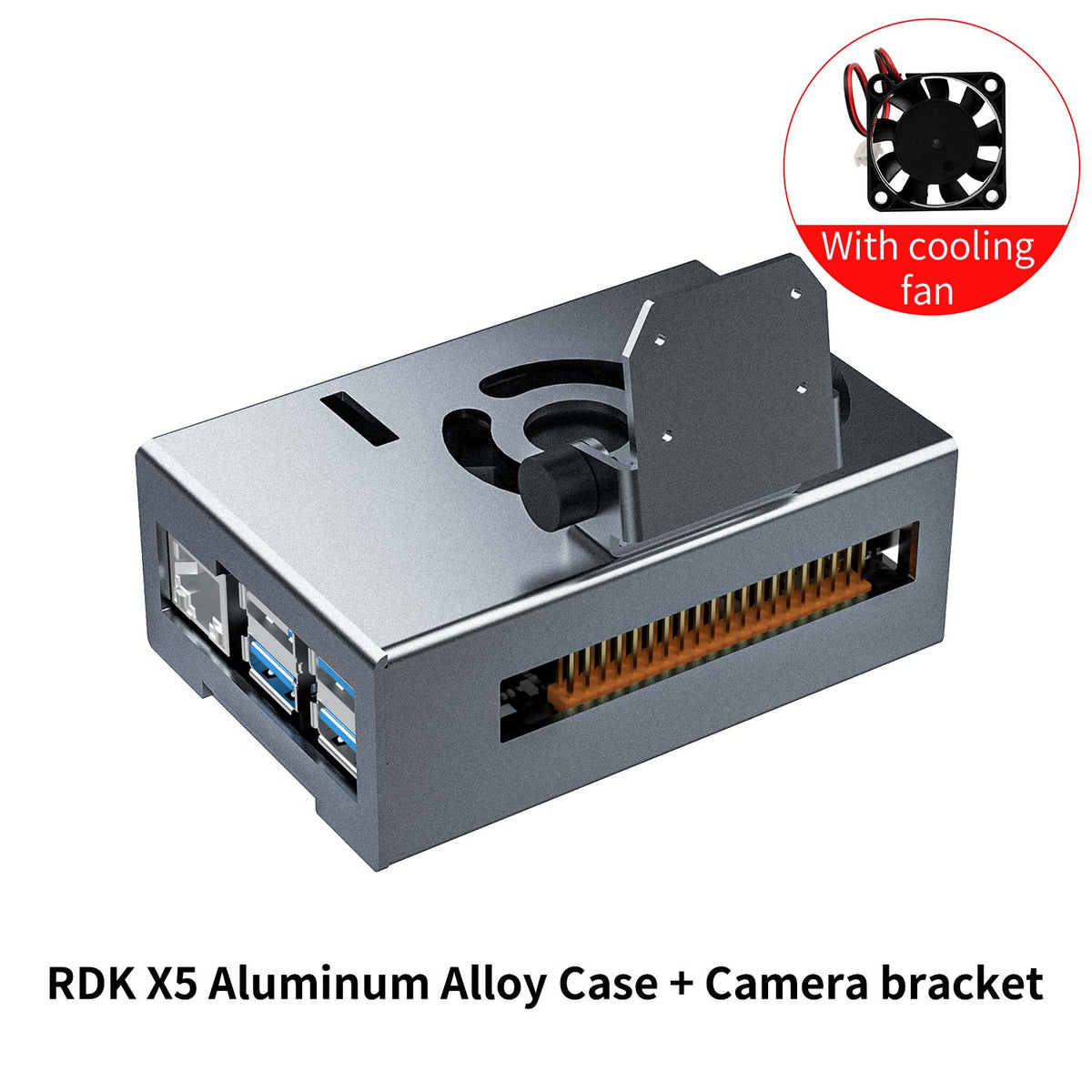 RDK X5 Aluminum Alloy Case with Cooling Fan for D-Robotics RDK X5 Board