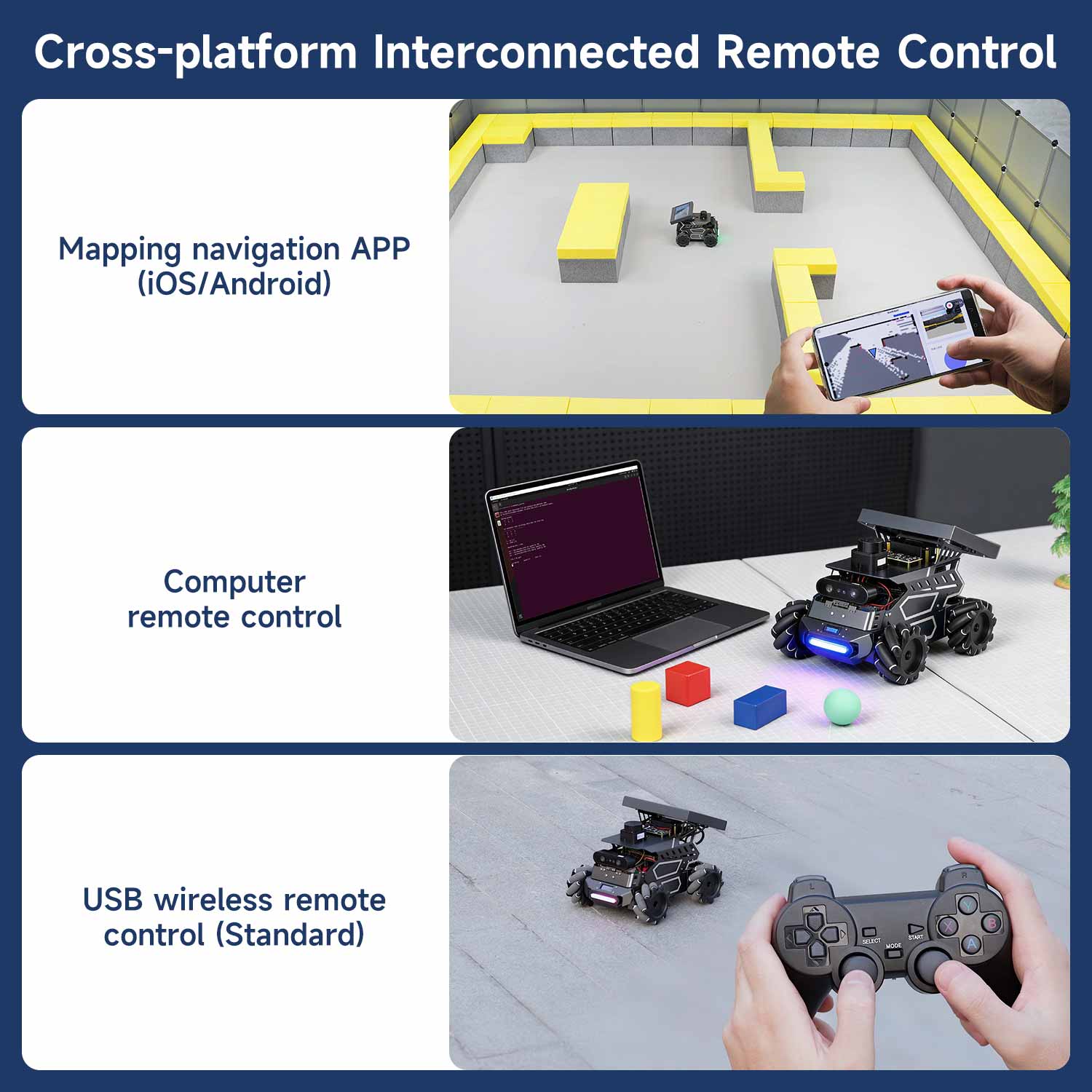 ROSMASTER M3 AI Large Language Model ROS2 Robot with Mecanum Wheel for Jetson Orin NANO/NX SUPER/RDK X5/RaspberryPi 5