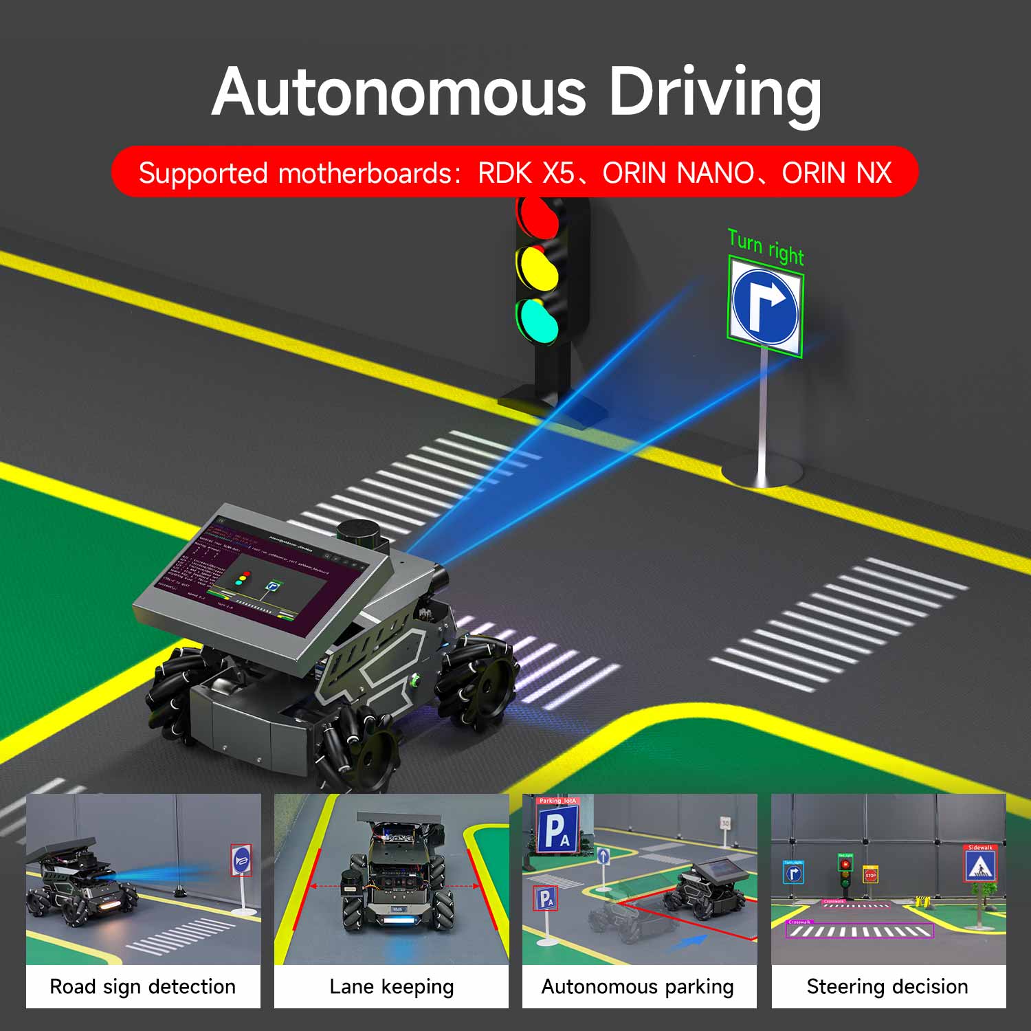 ROSMASTER M3 AI Large Language Model ROS2 Robot with Mecanum Wheel for Jetson Orin NANO/NX SUPER/RDK X5/RaspberryPi 5