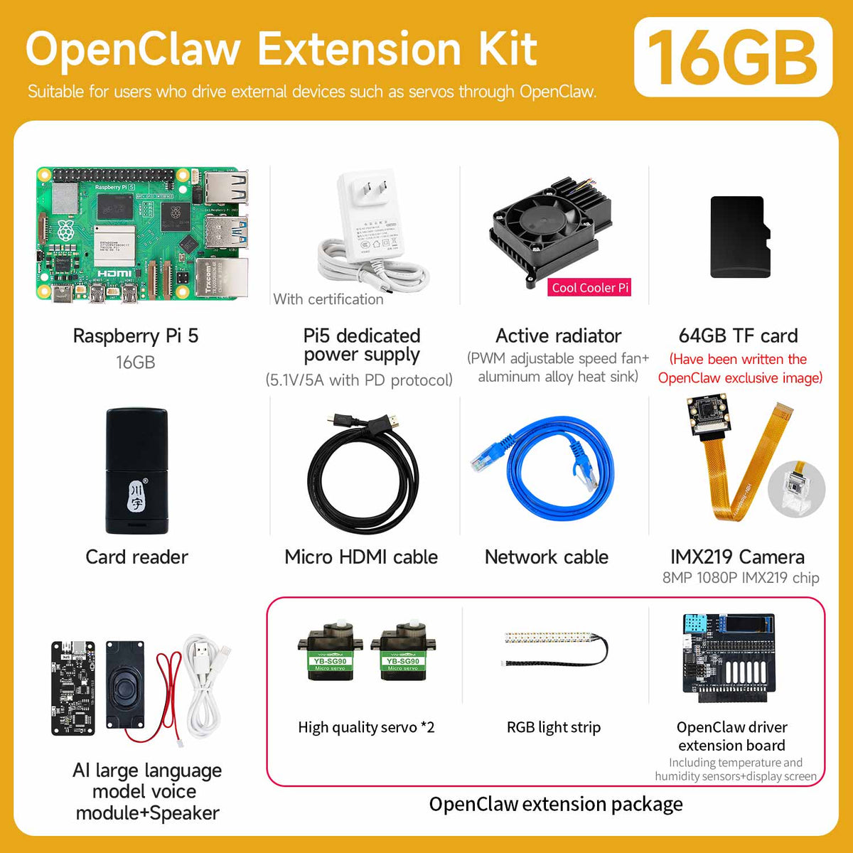 Raspberry Pi 5 Starter Kit(1G/2G/4G/8G/16G)