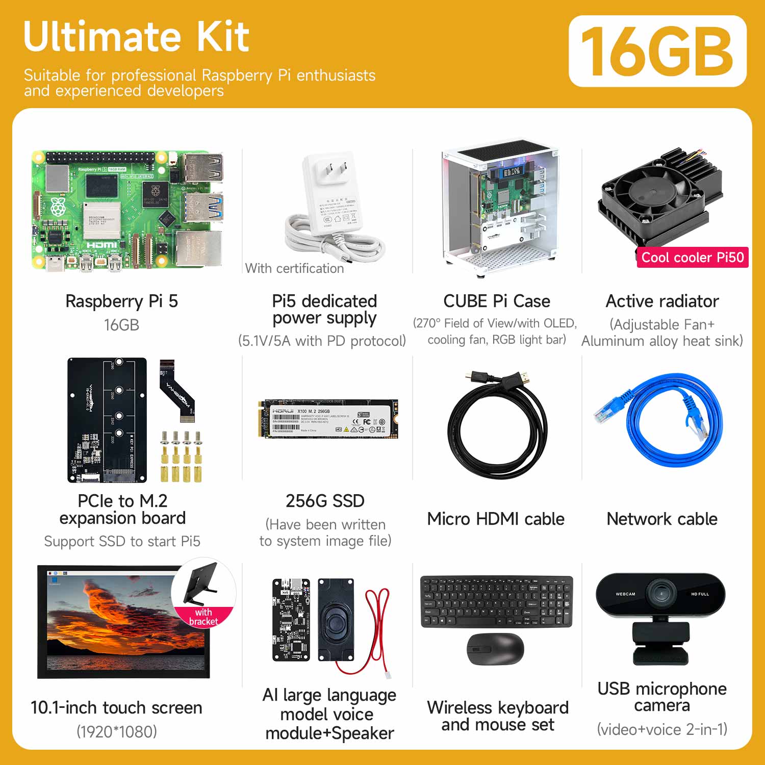 Raspberry Pi 5 Starter Kit(1G/2G/4G/8G/16G)