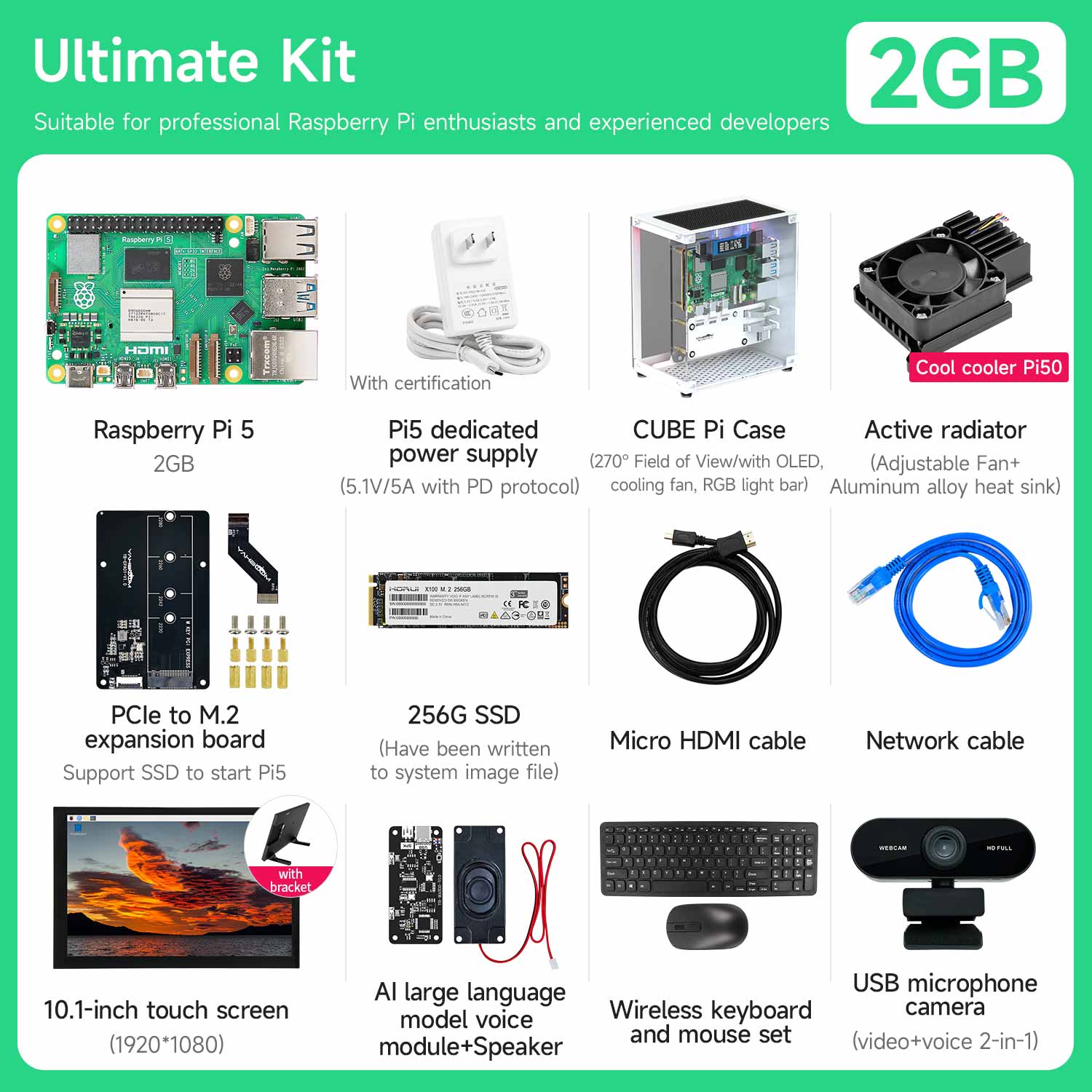 Raspberry Pi 5 Starter Kit(1G/2G/4G/8G/16G)