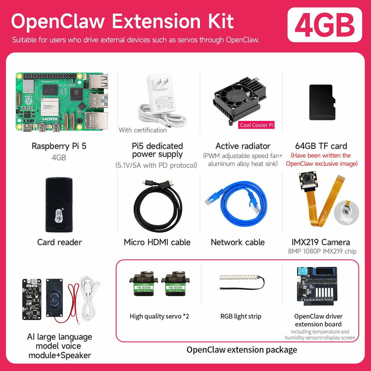 Raspberry Pi 5 Starter Kit(1G/2G/4G/8G/16G)