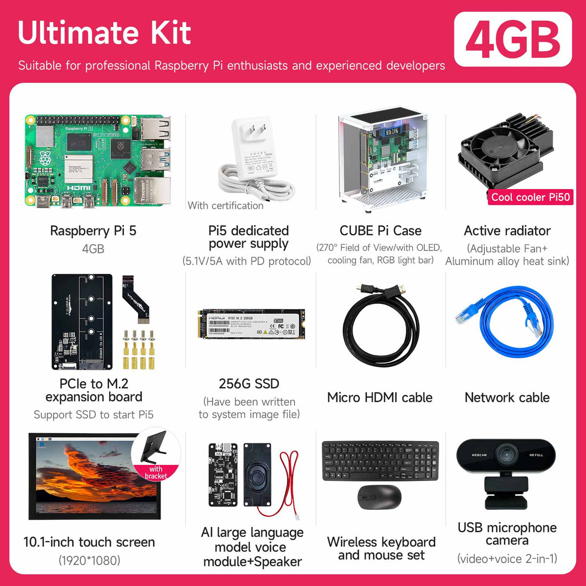 Raspberry Pi 5 Starter Kit(1G/2G/4G/8G/16G)