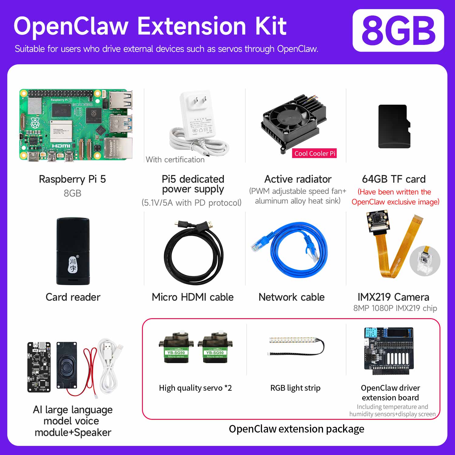 Raspberry Pi 5 Starter Kit(1G/2G/4G/8G/16G)