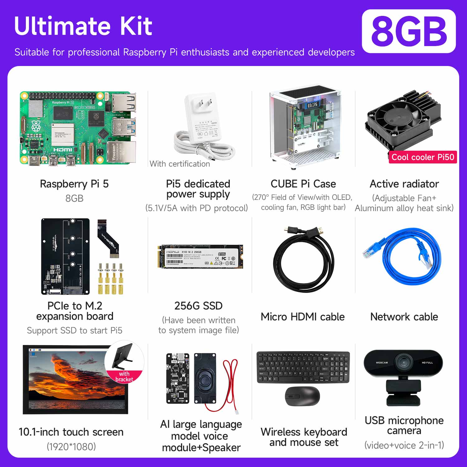 Raspberry Pi 5 Starter Kit(1G/2G/4G/8G/16G)