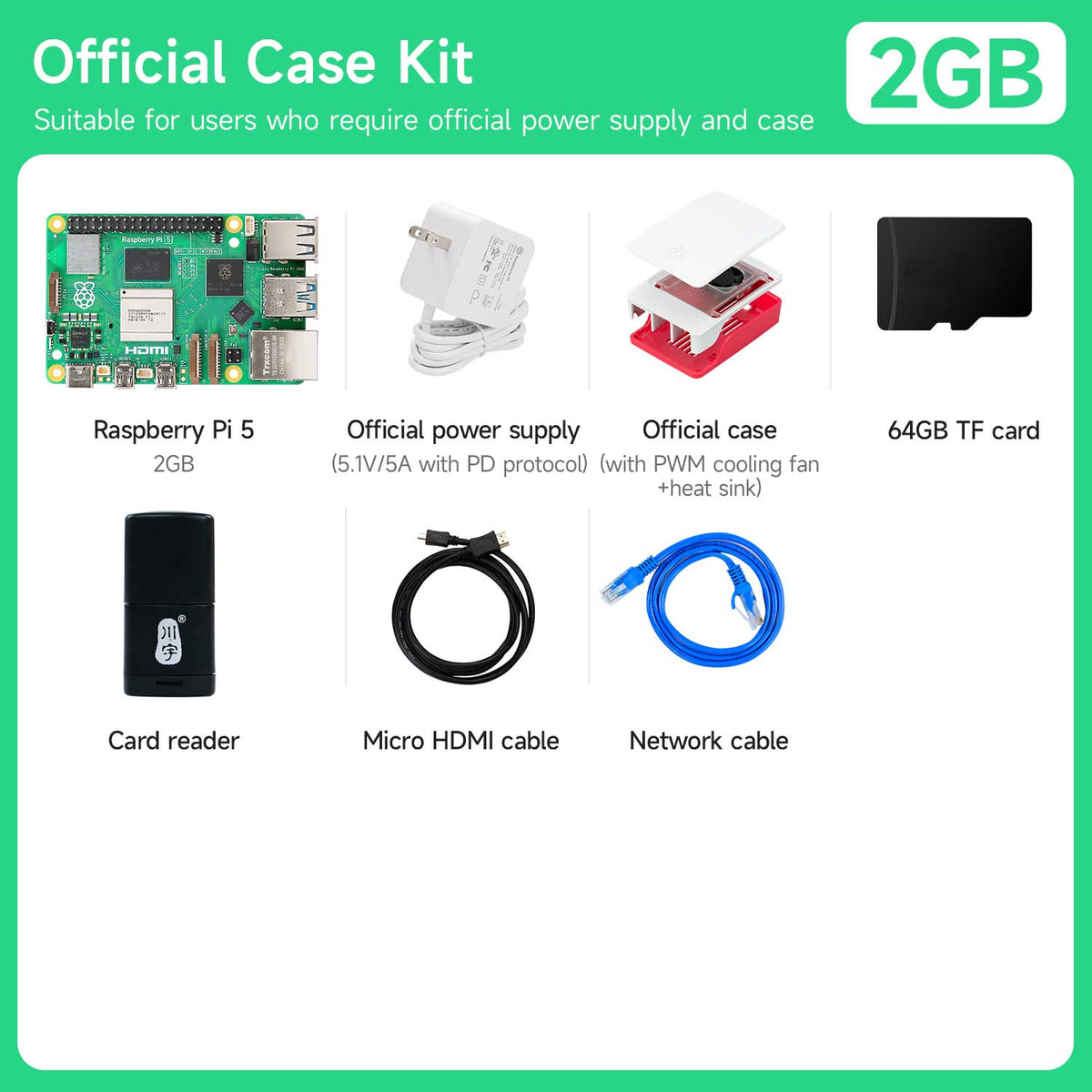 Raspberry Pi 5 Starter Kit(1G/2G/4G/8G/16G)