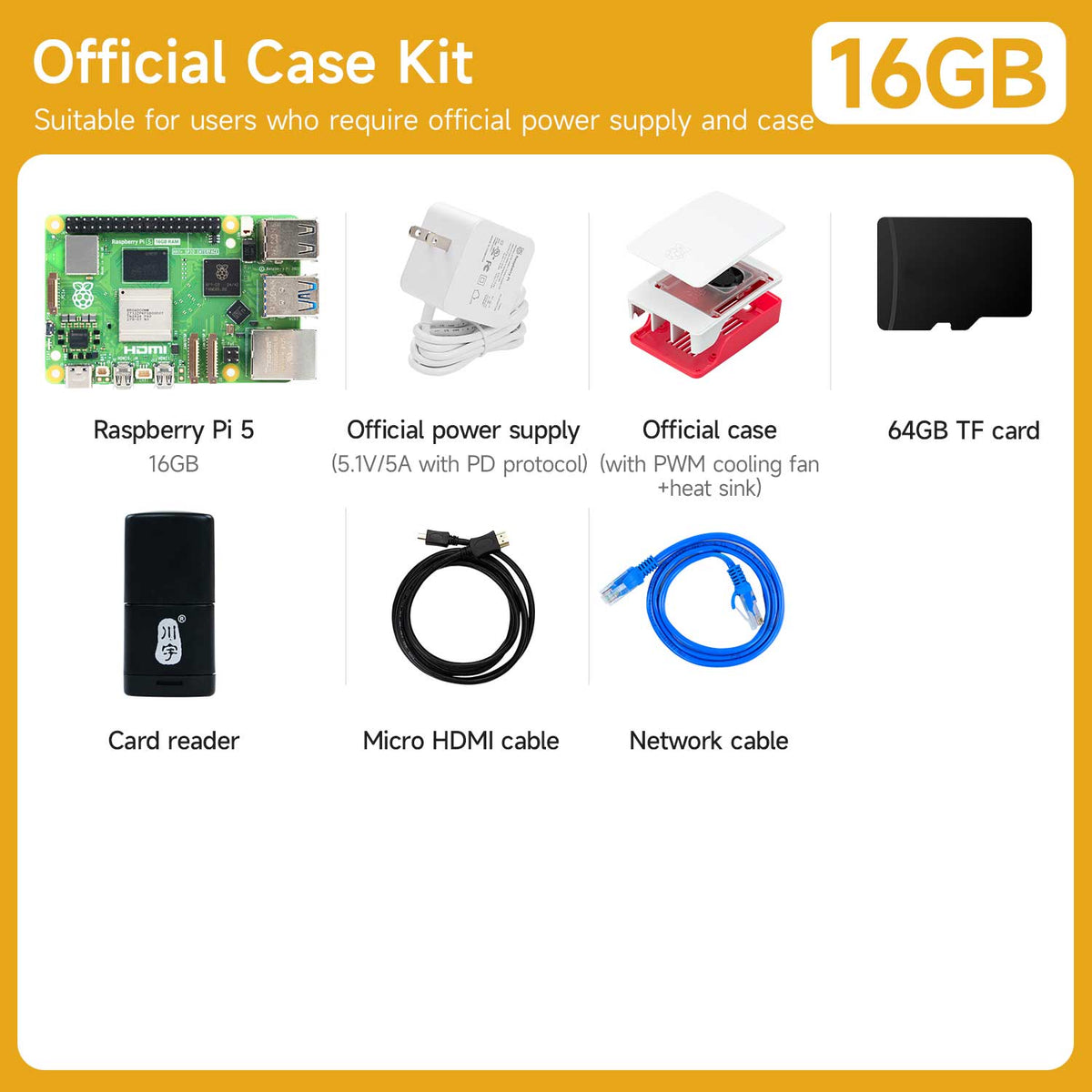 Raspberry Pi 5 Starter Kit(1G/2G/4G/8G/16G)