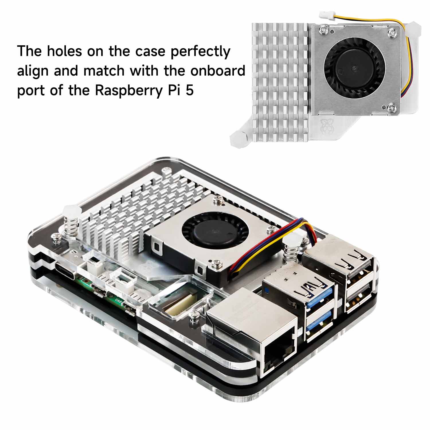 Boîtier en acrylique à 5 couches pour Raspberry Pi 5