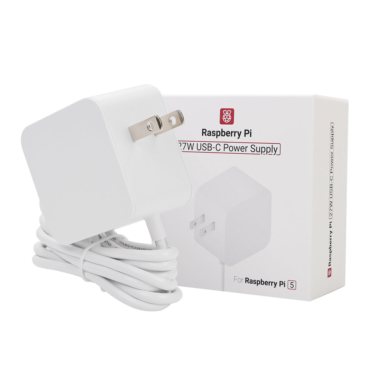 Raspberry Pi 5 Official Power Supply(27W USB-C US PLUG)