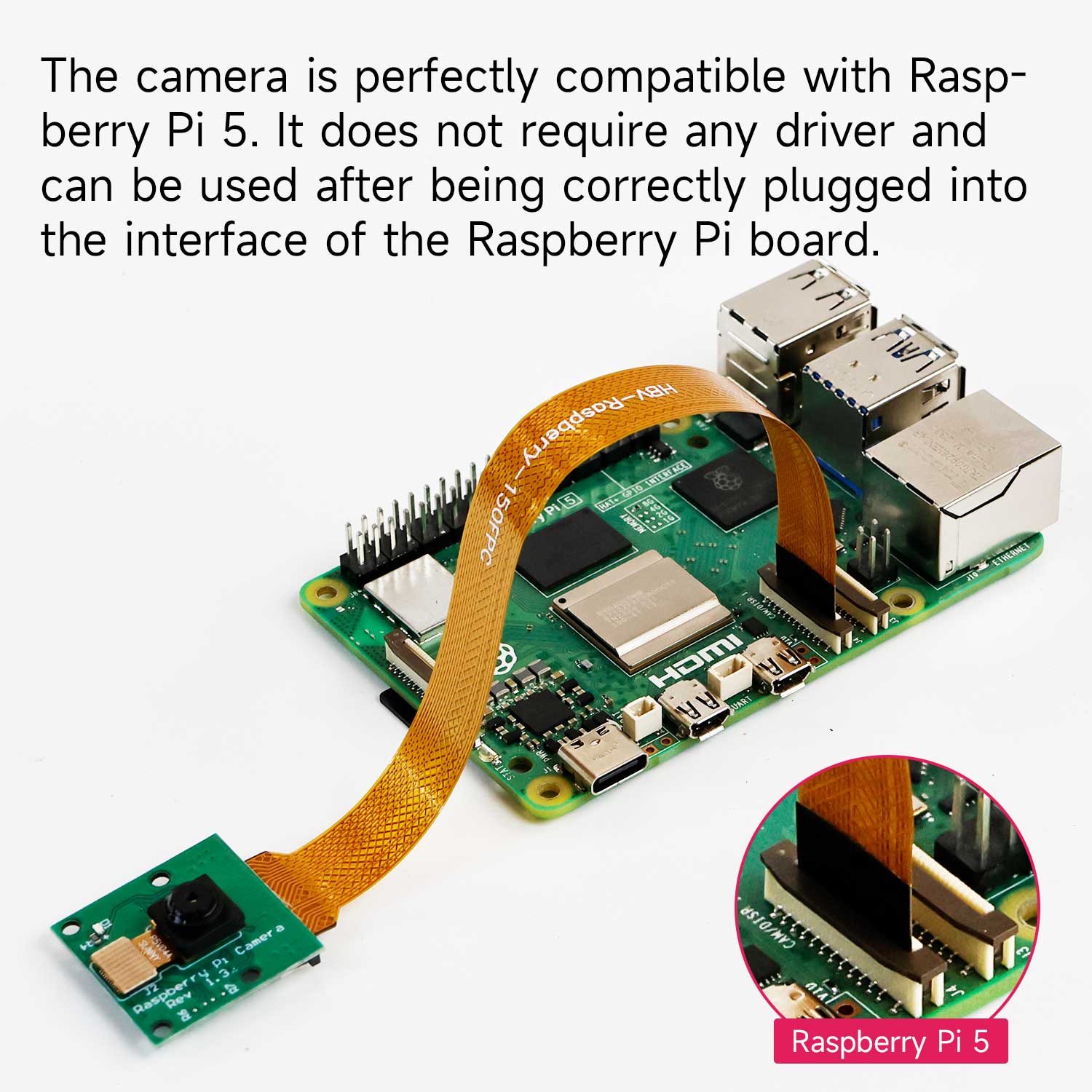Module de caméra OV5647 5MP 1080P pour Raspberry Pi 5/4B/3B+