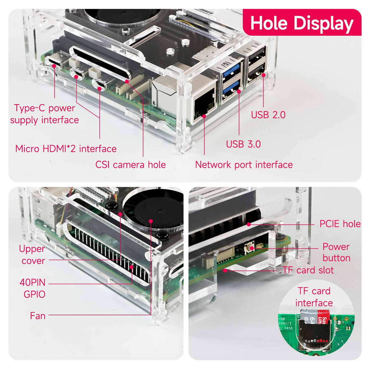 Raspberry Pi 5 Acrylic Case with PWM Cooling Fan